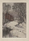 New England Winter Original Etching by Albert Thayer