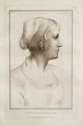 Woman's Head In His Majesty's Collection Original Stipple Engraving by Peltro William Tomkins also known as P. W. Tomkins designed by Leonardo da Vinci published by John Chamberlaine for the Imitations of Original Designs by Leonardo da Vinci