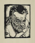 Portrait of the French Novelist Honore de Balzac Original Linocut by Harry Everett Townsend