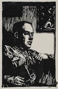 Self Portrait Original Linocut by Harry Townsend