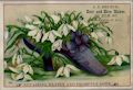 Repairing Neatly and Promptly Done Victorian Shoe with Floral Arrangement Original Chromolithographic Trade Card Advertisement for J. J. Brueck Boot and Shoe Maker Buffalo N. Y.