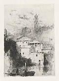 Roma Original Etching by the American artist Ross Sterling Turner The Hawthorne Portfolio French and Italian Note Books
