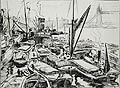 Barges on the River Thames London Original Drawing by Paul Ulen