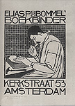 Elias P. Van Bommel Boekbinder Original Woodcut by an Anonymous Dutch Artist
