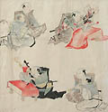 Puppet Shows Original Watercolor and Pen and Ink by an Unknown 19th century Japanese Artist