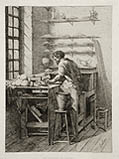 A Worker from Sevres Original Etching by the French artist Henry Valentin published for the Societe des Aqua Fortistes Eaux Fortes Modernes by A Cadart and Luquet