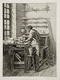 A Worker from Sevres Original Etching by the French artist Henry Valentin published for the Societe des Aqua Fortistes Eaux Fortes Modernes by A Cadart and Luquet