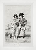 Enfants Tsiganes or Gypsy Children Original etching by the 19th century French artist Theodore Valerio