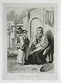 Femme et Enfants Slovaques Original etching by the 19th century French artist Theodore Valerio