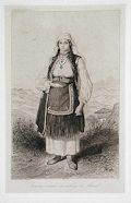 Femme Mariee du Village de Skrad Original etching by the French artist Theodore Valerio
