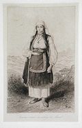 Femme Mariee du Village de Skrad Original etching by the French artist Theodore Valerio