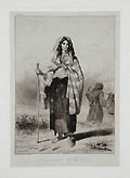 Femme Tsigane Tzigane d Uy Szasz Gypsy Woman of Uy Szasz Original etching by the French artist Theodore Valerio