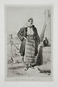 Femme Valaque du Village de Tunar of Tunari Original etching by the French artist Theodore Valerio