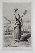 Jeune Fille de Sebenico Original etching by the French artist Theodore Valerio