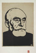 Portrait of Puvis de Chavannes Original Woodcut by Felix Vallotton