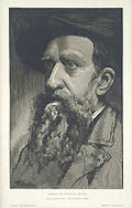 Portrait of Constantin Meunier Original Woodcut by The French artist Pierre Eugene Vibert