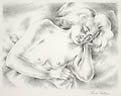 Sleeping Woman Original Lithograph by the American artist Frede Vidar