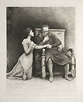 John the Smith and his Daughter Original Etching by the British artist Sir Hubert Von Herkomer
