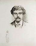 Portrait of Cecil Lawson Original Drypoint Engraving by the British artist Sir Hubert Von Herkomer