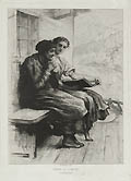 Words of Comfort Original Etching and Drypoint Engraving by the British artist Sir Hubert Von Herkomer