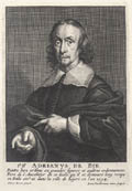 Adrianus de Bie Portrait of the Flemish Painter Adrian de Bie Original Engraving by the Dutch artist Lucas Vorsterman the Younger after a design by Petrus Meert