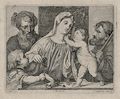 Madonna of the Cherries Original Etching by Lucas Vorsterman the Younger after a design by David Teniers the Younger and Titian Tiziano Vecellio