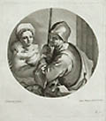 Maria mit dem kinde und dem anbetenden Johannes Mary with the Infant Christ Original Engraving by the German artist Joseph Wagner designed by Francisco Solimena