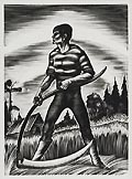 Man at Labor from Midsummer Night Original Wood Engraving by the American artist Lynd Ward