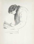 Sketch of Whistler whilst He was Retouching a Stone Original Lithograph by the British artist and printer Thomas Robert Way also listed as T. R. Way