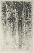 La Petite Chapelle Arques La Battaille Original Etching by the American artist Alonzo C. Webb