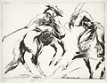 Polo IV Original Drypoint Engraving by the American artist Sybilla Mittell Weber