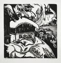 The House of Ernst Ludwig Kirchner Davos Original Woodcut by the Dutch artist Jan Wiegers