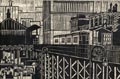 The El Original Linocut on Newsprint by E. Wenge