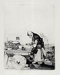 La Marchande des Legumes The Vegetable Merchant Original Etching by the American artist John Winkler