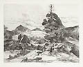 Rae Lakes California Original Etching by the American artist John Winkler