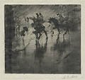 Dragoons in the Rain Original Etching by the Czech artist Adolf Jelinek Alex