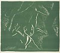 Wood Nymphs Original Linocut by the New Zealand American artist Kenneth Ballantyne 