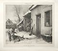 La Marchande de Pommes The Apple Seller Original Lithograph  by the French artist Francois Bellay designed by Michel Martin Drolling