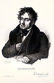 Chateaubriand Original Lithograph by the French artist Zepherin Belliard also listed as Zepherin Felix Jean Marius Belliard