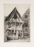 Ypres Vieille Facade Original Etching by the Belgian artist Maurice Blieck also known as Maurice Emile Blieck