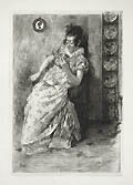 Divination in Tea Leaves Original etching by the American artist Alfred Laurens Brennan