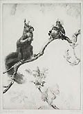 The Babes in the Wood Original Drypoint Engraving by the British artist Leonard Brightwell