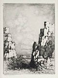 The Little Canyon Arizona Original Etching and Drypoint Engraving by George Elbert Burr