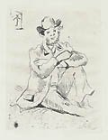 Portrait of Guillaumin With The Hanged Man Original etching by Paul Cezanne