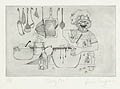 Dirty Ben The Cook Original Etching with Plate Tone by the American artist Susan Cirigliano