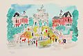Paris Scene Original Lithograph by Charles Cobelle