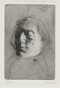 Head Study Original Etching and Aquatint by Thomas Cornell