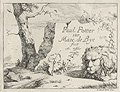 Lion Frontis Piece Original Etching by the Dutch artists Marcus De Bye and Paulus Potter