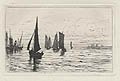 Fishing Boats Coming in from the Sea Coastal Scene by George Straton Ferrier