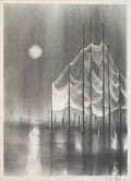 Full Moon Original Lithograph by the American artist Richard Florsheim